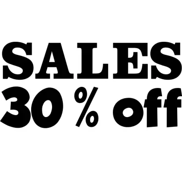 Autocolante de promoção 30% de desconto - TenStickers