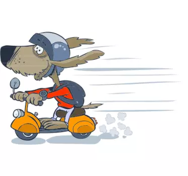 Autocolante intantil caozinho na scooter - TenStickers