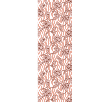 Vinil para frigorífico Estampa de zebra e flores ornamentais em c - TenStickers
