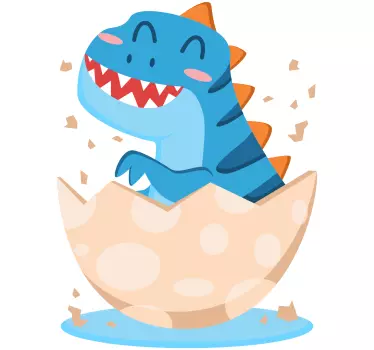 Autocolantes de dragões e dinossauros Bebê dinossauro saindo do o - TenStickers