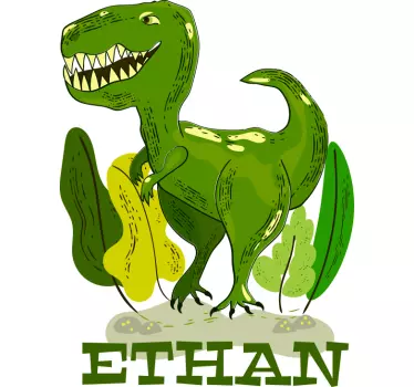 Autocolantes de dragões e dinossauros Dinossauro e plantas person - TenStickers