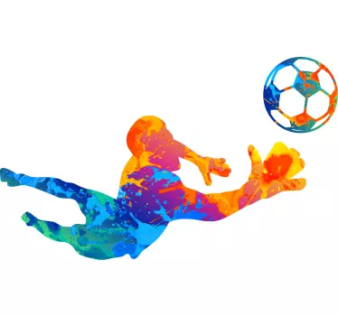 Autocolante decorativo futebol Goleiro de futebol arco-íris - TenStickers