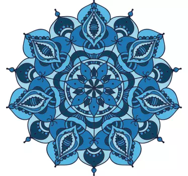 Autocolantes flores Mandala de lótus azul - TenStickers