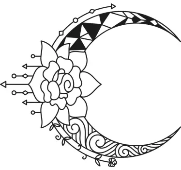 Autocolantes flores Lótus e lua - TenStickers