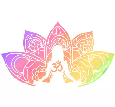 Autocolantes flores Símbolo de lótus multicolorido de ioga - TenStickers