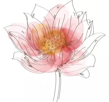 Autocolantes flores Aquarela de lótus lilly - TenStickers