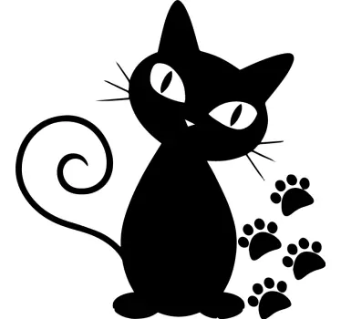 Vinil com animais de estimação Impressão de gato e pata - TenStickers