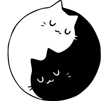Vinil com animais de estimação Gatos yin yang - TenStickers