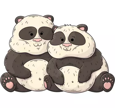 Autocolante animal amigos pandas fofos - TenStickers