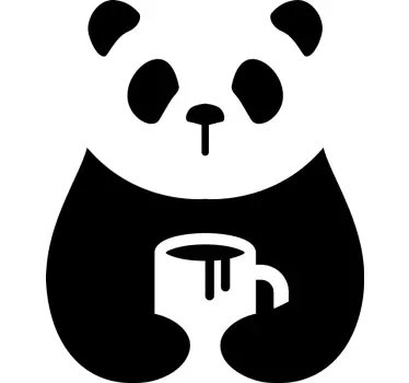 Autocolantes de animais diversos Panda tomando café - TenStickers