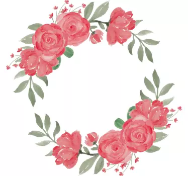Autocolantes flores Círculo de peônia - TenStickers