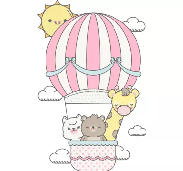 Vinis para quarto infantil Animais fofos em balão - TenStickers
