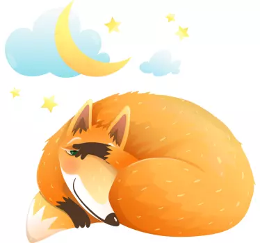 Autocolante raposa adormecida e fofinha - TenStickers