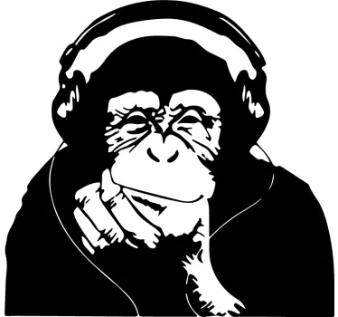 Autocolantes de arte Pensando macaco banky - TenStickers