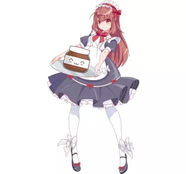 Autocolante cartoon Garota de anime com nutella - TenStickers