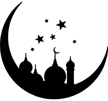 Autocolante decorativo para casa Monumento oriental lua e estrela - TenStickers