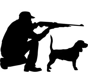 Autocolantes decorativos de pessoas Caçador e cão - TenStickers