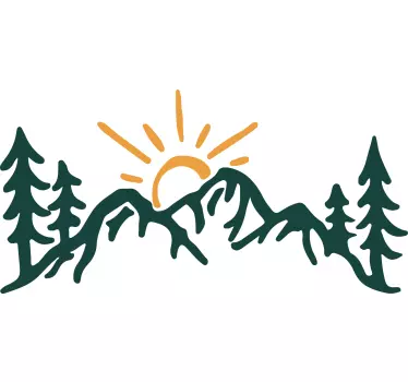 Autocolantes Decorativos de Natureza Montanhas com sol - TenStickers