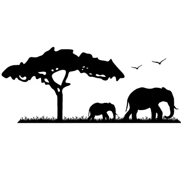 Vinil decorativo elefantes África - TenStickers