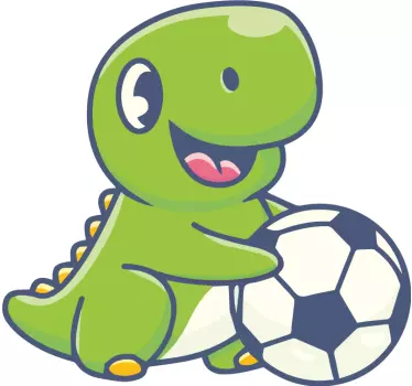 Autocolantes de dragões e dinossauros Dinossauro fofo segurando f - TenStickers
