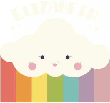 Autocolante decorativo para bebé Nuvem feliz arco-íris - TenStickers