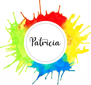 Autocolantes de círculos Círculo do arco-íris da cor da água - TenStickers