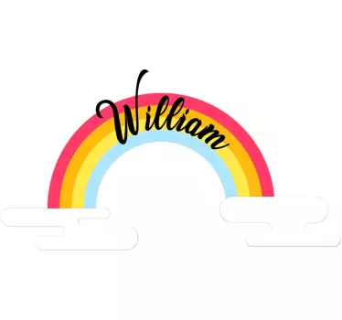 Autocolante decorativo para bebé Nome personalizado no arco-íris - TenStickers