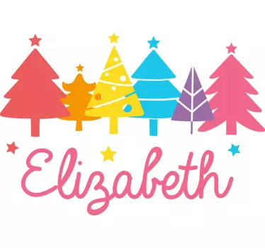 Autocolante árvore Árvores de natal coloridas - TenStickers