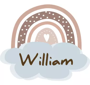 Autocolante decorativo para bebé Arco-íris marrom personalizado - TenStickers