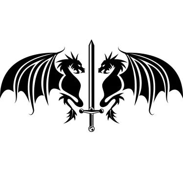 Autocolante emblema do dragão duplo - TenStickers