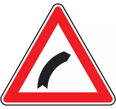 Autocolante de sinal de aviso de curva perigosa - TenStickers