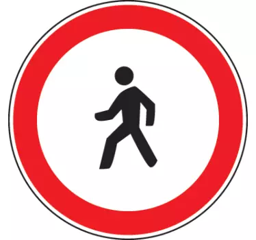 Autocolante de sinais de trânsito proibido pedestre - TenStickers