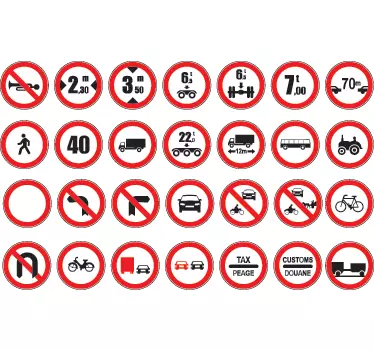 Autocolantes decorativos de sinais de trânsito variados - TenStickers