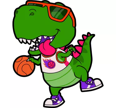 Autocolante dinossauro brincalhão basquete - TenStickers
