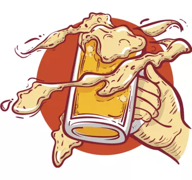 Autocolantes decorativos de bebidas Cerveja na mão - TenStickers