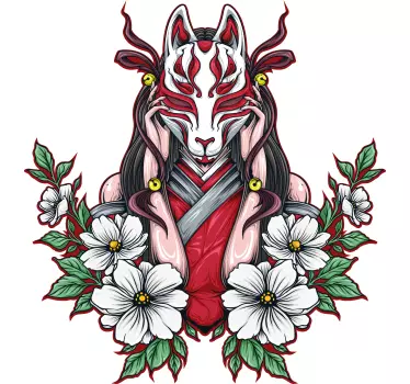 Autocolante espírito místico da raposa - TenStickers