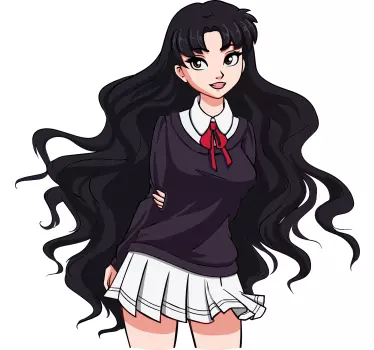 Autocolantes decorativos de ilustrações Menina da escola de anime - TenStickers