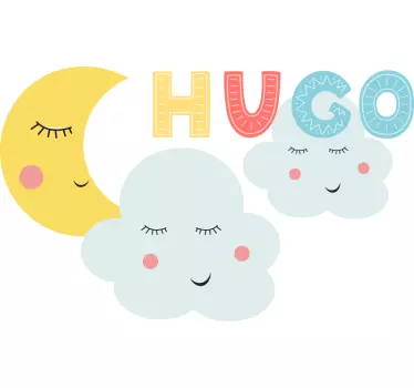Autocolante decorativo para bebé Nuvens e lua - TenStickers