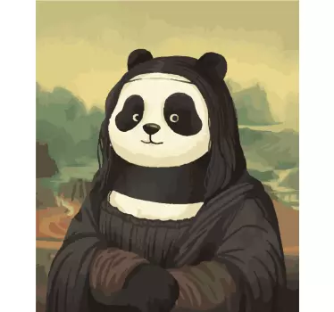 Vinil com animais selvagens Panda como uma monalisa - TenStickers