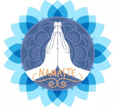 Autocolantes flores Frase namaste flor de lótus - TenStickers