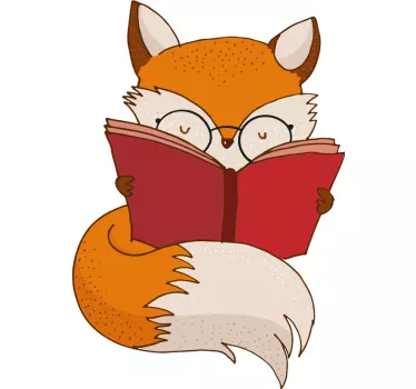 Vinil com animais selvagens Cabeça de raposa intelectual - TenStickers