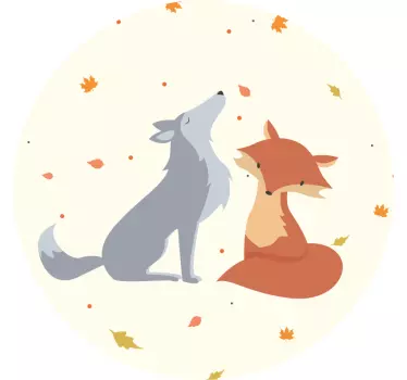 Vinil com animais selvagens vinis decorativos de raposa e lobo - TenStickers