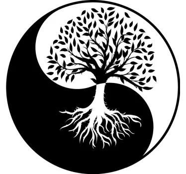 Autocolantes decorativos de flores e plantas árvore da vida ying - TenStickers