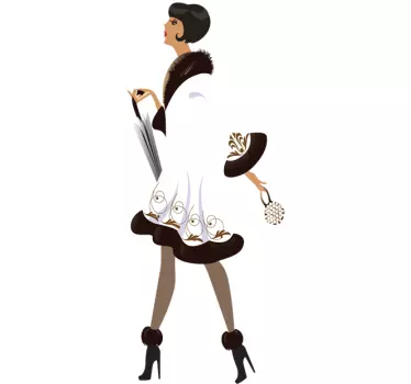 Autocolante de parede senhora vintage - TenStickers