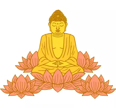 Autocolante de arte figura do buda lótus - TenStickers