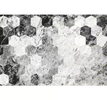 Autocolante decorativo para PC Hexágono de mármore cinza - TenStickers