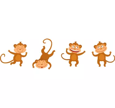 Vinis para quarto infantil Macacos engraçados - TenStickers