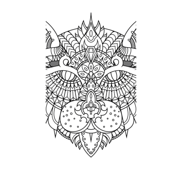 Ilustração de gato vinil autocolante decorativo janela de mandala - TenStickers