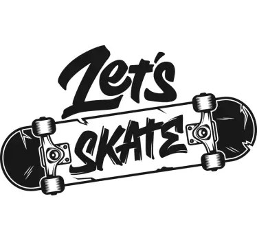 Vamos andar de skate com vinil decorativo para janelascom letras - TenStickers