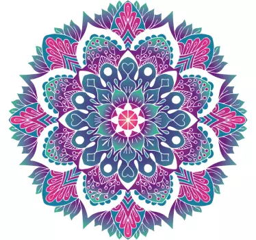 vinil decorativo para janelasde mandala decorativo colorido - TenStickers